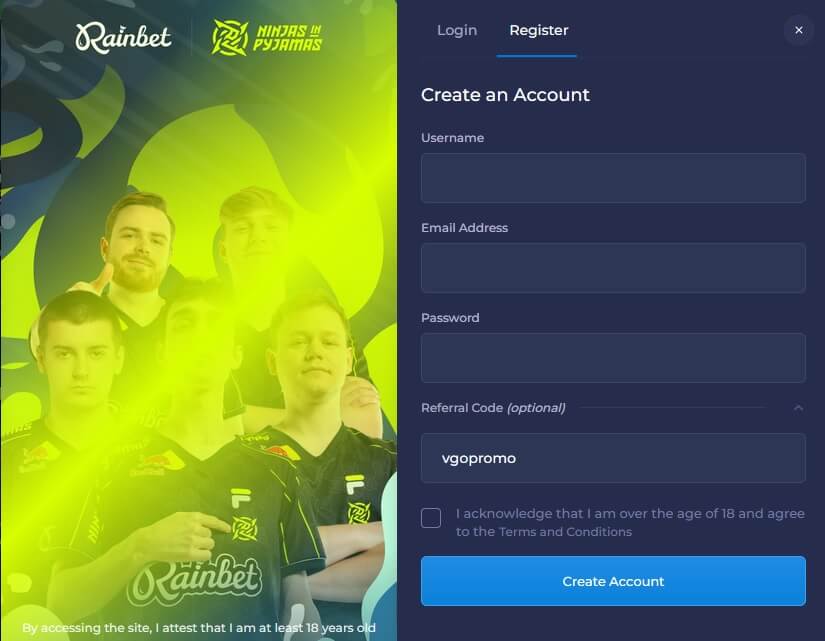 How to Use the Rainbet Promo Code